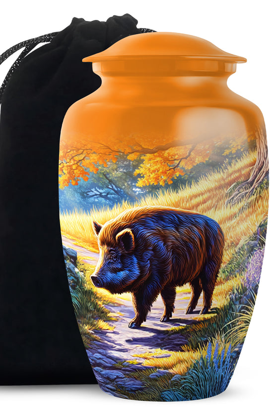 Boar Nature Cremation Urns - Beautiful Fall Forest Funeral Urns For Ashes