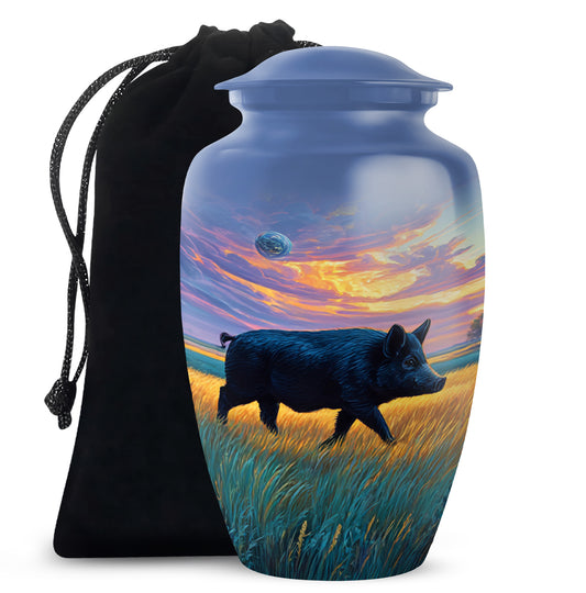 Black Pig Cremation Urns - Golden Field Funeral Urns For Human Ashes
