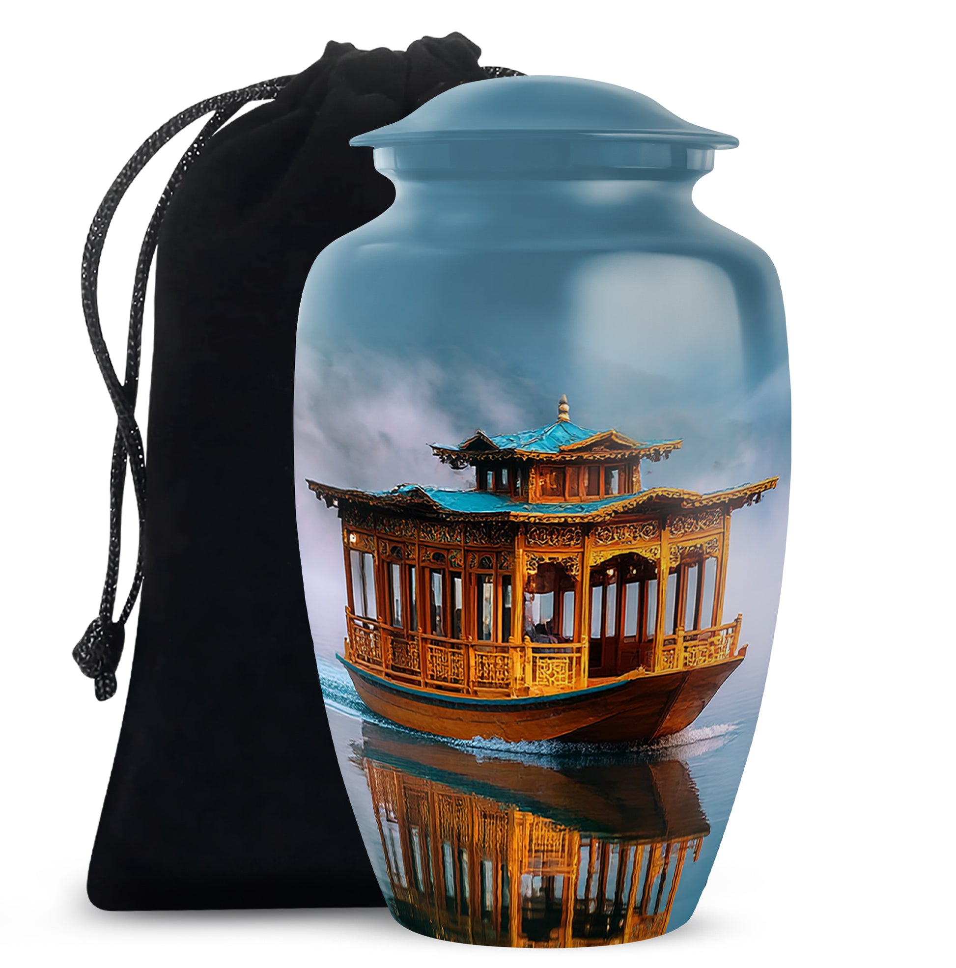 Houseboat Cremation Urn For Ashes - Wooden Memorial Urn