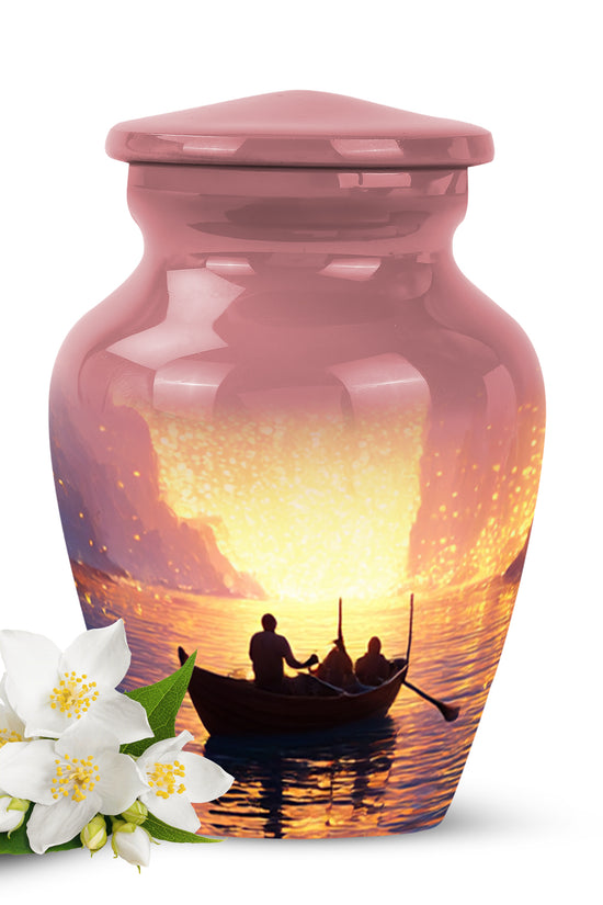 Personalized Red Boat Cremation Urns for Ashes - Enchanting 10-inch - Karyliz