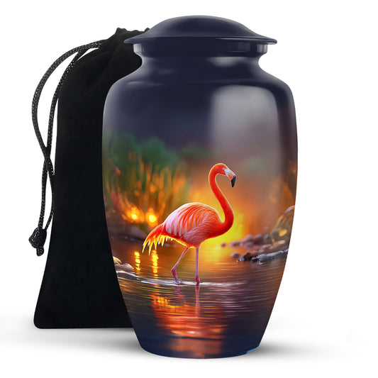 Pink Flamingo Cremation Urn - Handcrafted Memorial Urns for Ashes