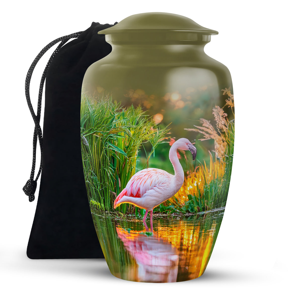 White Flamingo Burial Urn - Cremation Memorial Containers for Ashes
