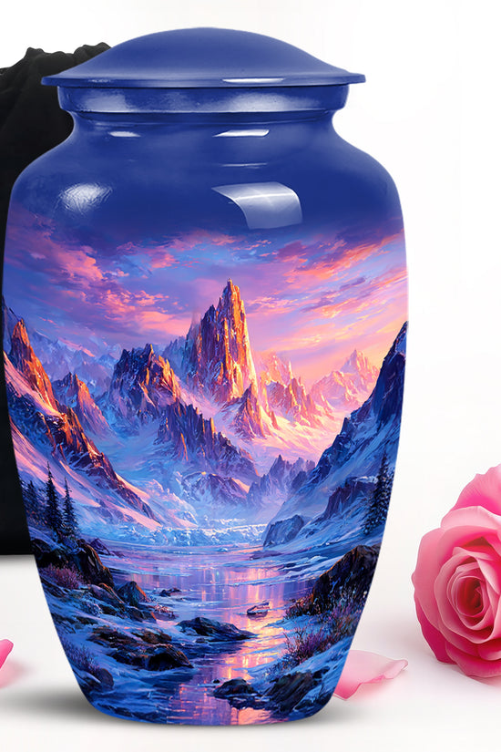 Mountain Sunset Cremation Urn - Nature Landscape Cremation Urn For Burial