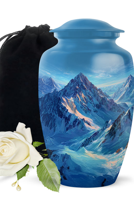 Snow Mountain Memorial Urn - Beautiful Landscape Cremation Urn For Loved One
