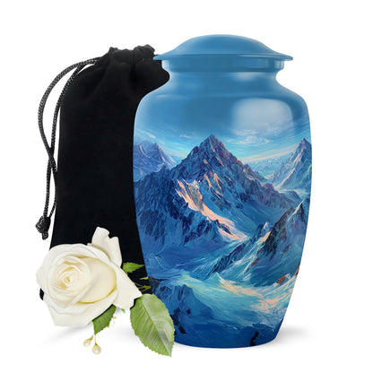 Snow Mountain Memorial Urn - Beautiful Landscape Cremation Urn For Loved One