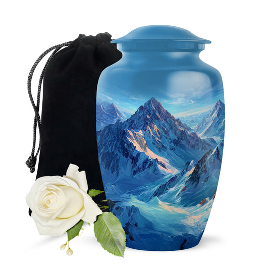 Snow Mountain Memorial Urn - Beautiful Landscape Cremation Urn For Loved One