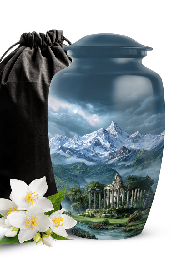 Snow Mountain Cremation Urn - Scenic Memorial Urn For Human Ashes