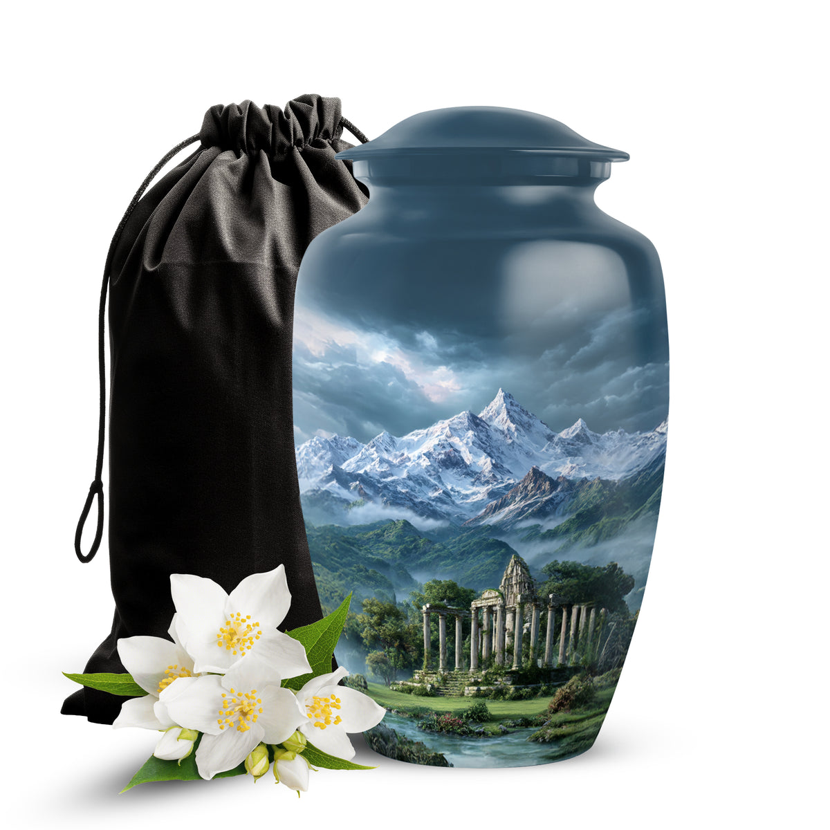 Snow Mountain Cremation Urn - Scenic Memorial Urn For Human Ashes