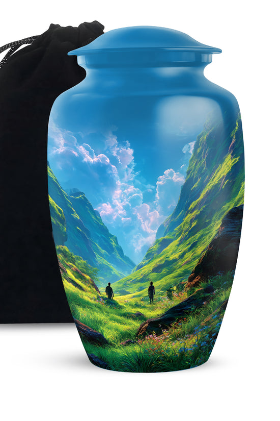 Mountain Scenic Memorial Urn - Large Funeral Urn For Loved Ones