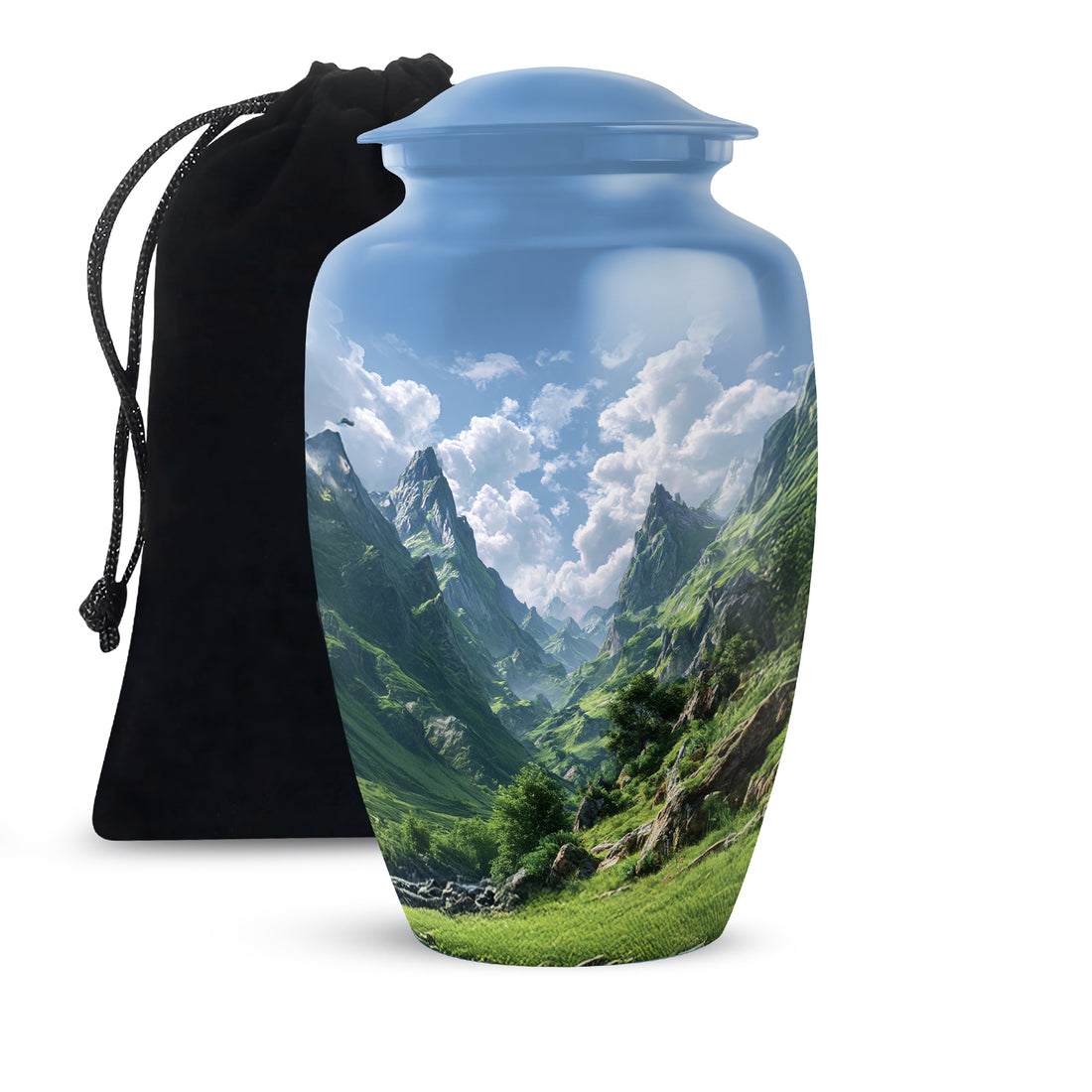 Peaceful Hills Theme Funeral Urn - Mountain Memorial Urn For Adult Ashes