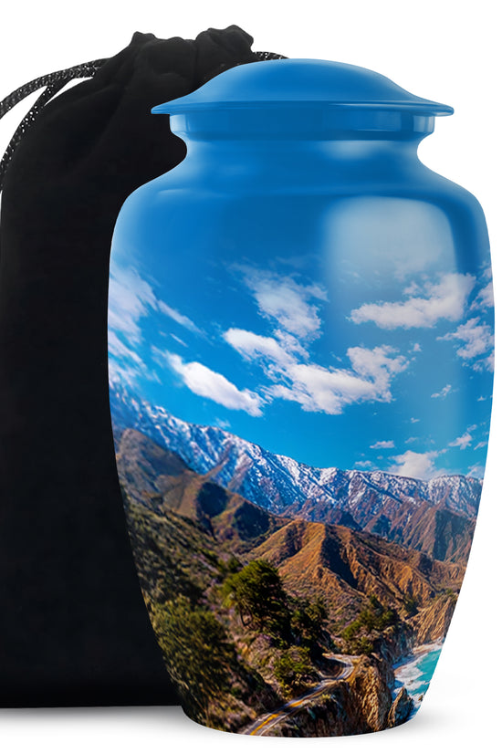 Scenic Mountain Funeral Urn - Memorial Urn For Male & Female