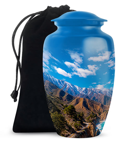 Scenic Mountain Funeral Urn - Memorial Urn For Male & Female