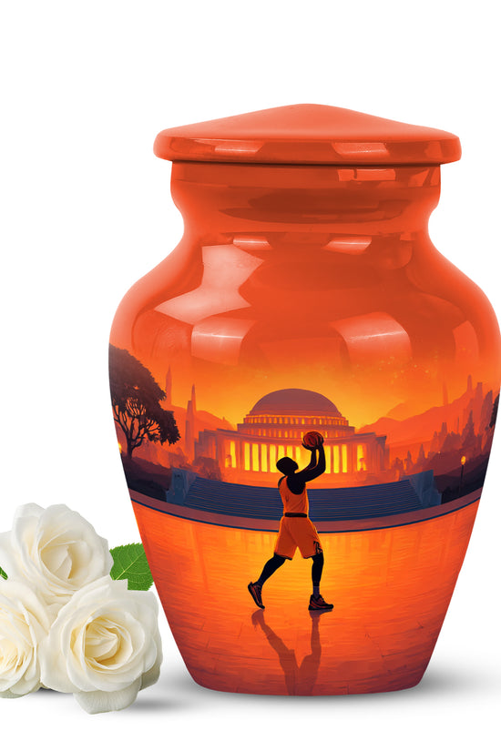 Red Basketball Cremation Urns - Honored Resting Place 10-inch, 200 cu in - Yatskia