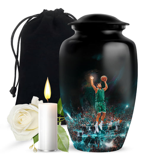 Athlete Tribute Cremation Urn - Basketball Funeral Urn For Men & Women