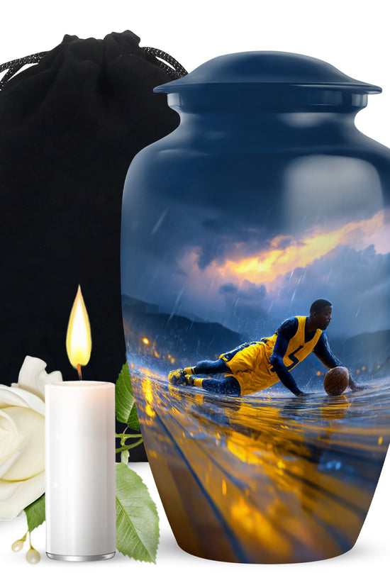 Sports Theme Cremation Urn - Basketball Tribute Urn For Loved Ones