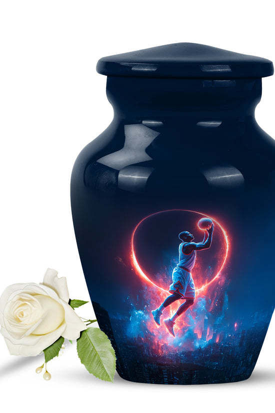 Personalized Basketball Cremation Urns - Eminent Blue 10-inch, 200 cu in - Yatskia