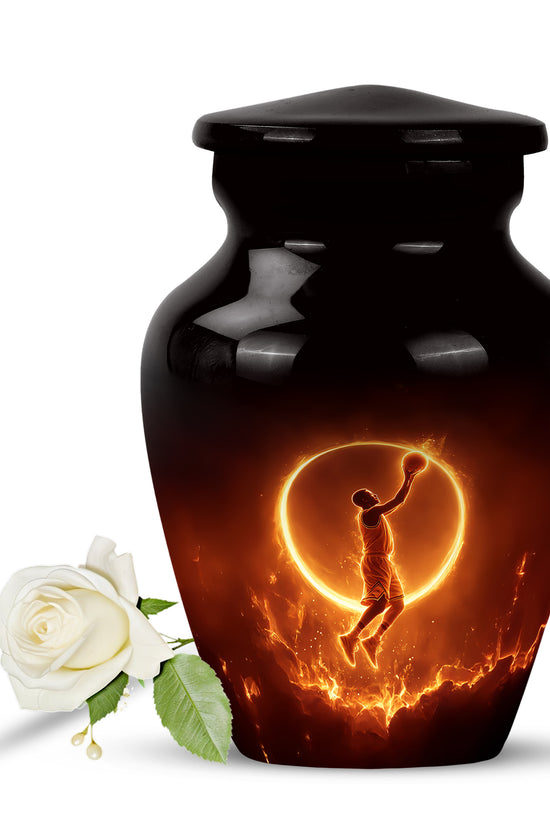 Black Basketball Beacon Cremation Urns for Human Ashes - 10-inch, 200 cu in - Yatskia