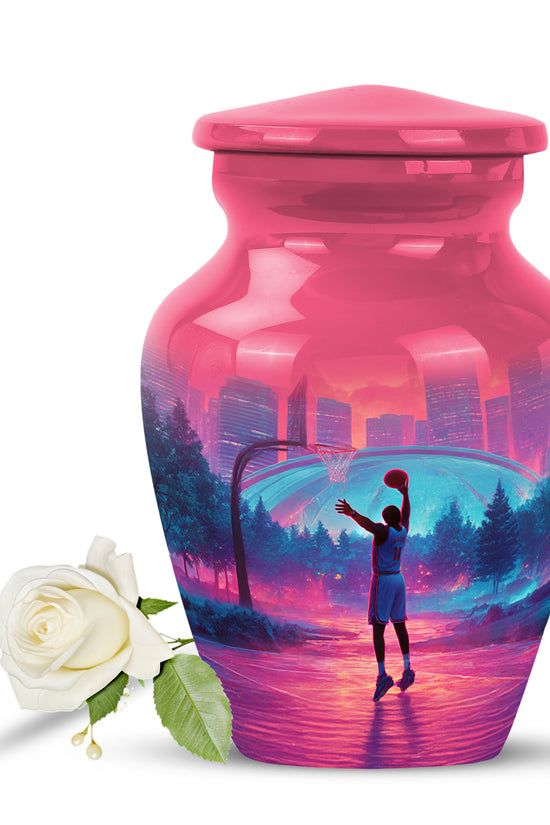 Personalized Eternal Basketball Cremation Urns - Red 10-inch, 200 cu in - Yatskia