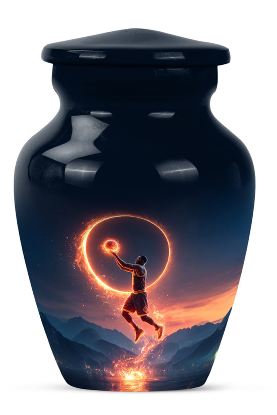 Personalized Basketball Cremation Urns - Wondrous Blue 10-inch, 200 cu in - Yatskia