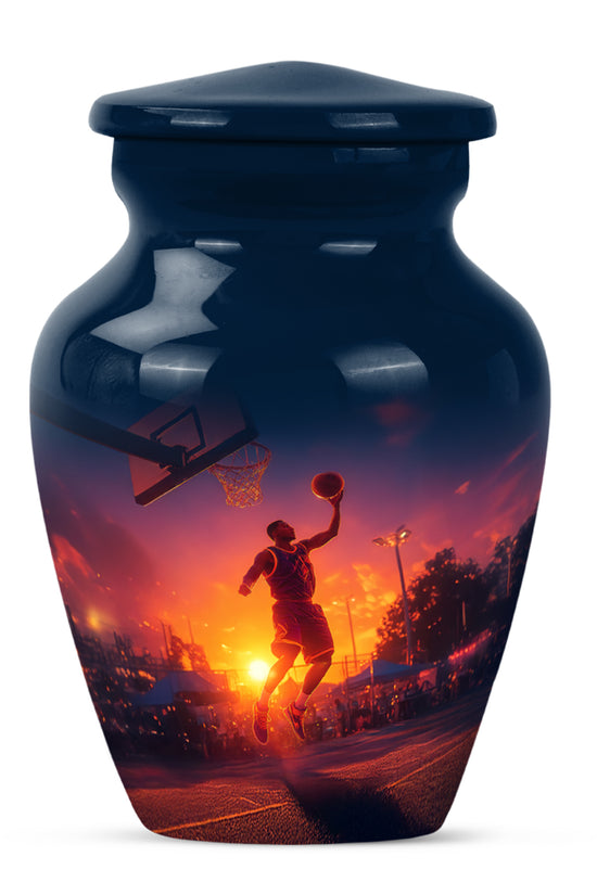 Blue Resounding Basketball Memorial Urn for Ashes - 10-inch, 200 cu in - Yatskia