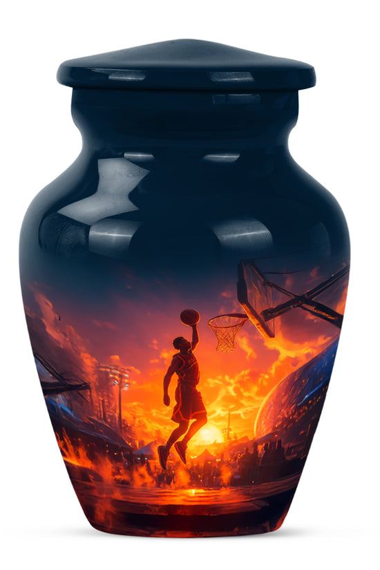 Divine Blue Basketball Cremation Urn for Ashes - 10-inch, 200 cu in - Yatskia
