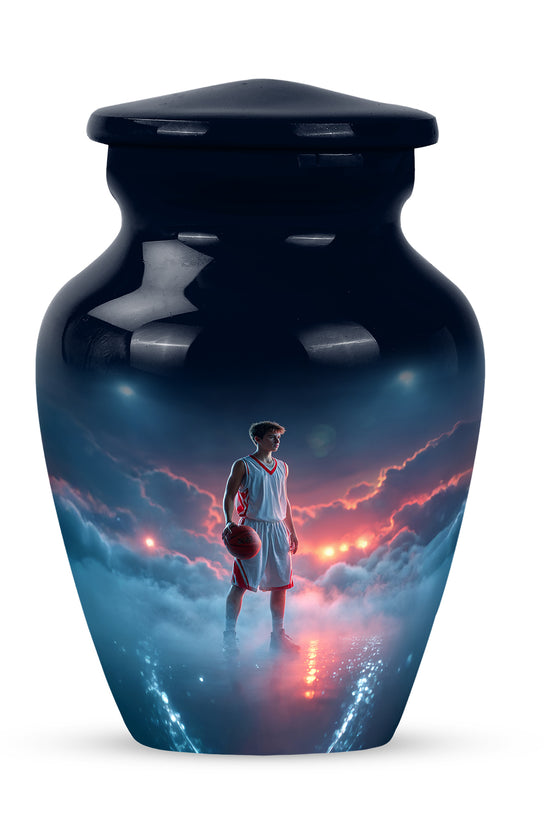 Personalized Blue Basketball Cremation Urns for Ashes - Enchanting 10-inch - Yatskia