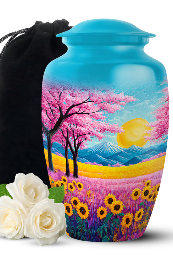 Beautiful Artistic Theme Cremation Urn For Ashes - Aluminium Funeral Urn