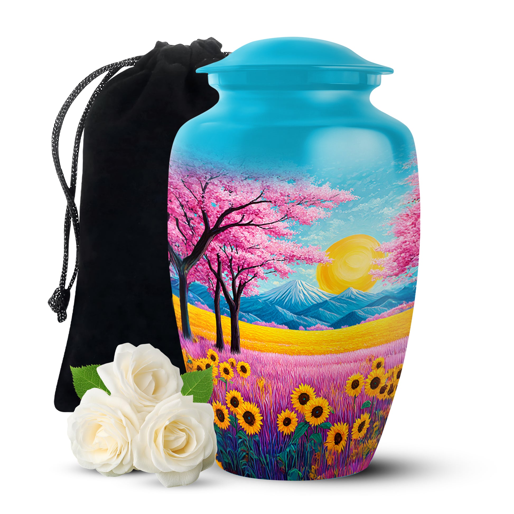 Beautiful Artistic Theme Cremation Urn For Ashes - Aluminium Funeral Urn