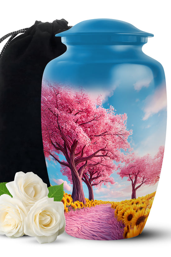 Pink Tree Memorial Urn - Decorative Funeral Urn For Human Ashes