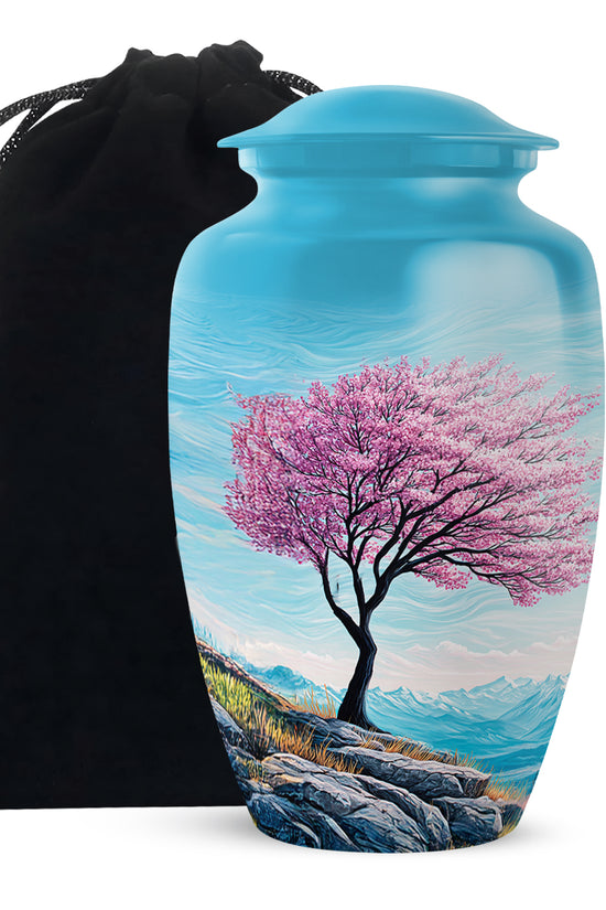 Blossom Tree Landscape Cremation Urn - Nature Tribute Urn For Adult Ashes