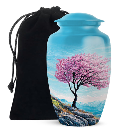 Blossom Tree Landscape Cremation Urn - Nature Tribute Urn For Adult Ashes