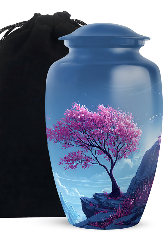 Pink Blossom Tree Cremation Urn - Beautiful Funeral Urn For Female