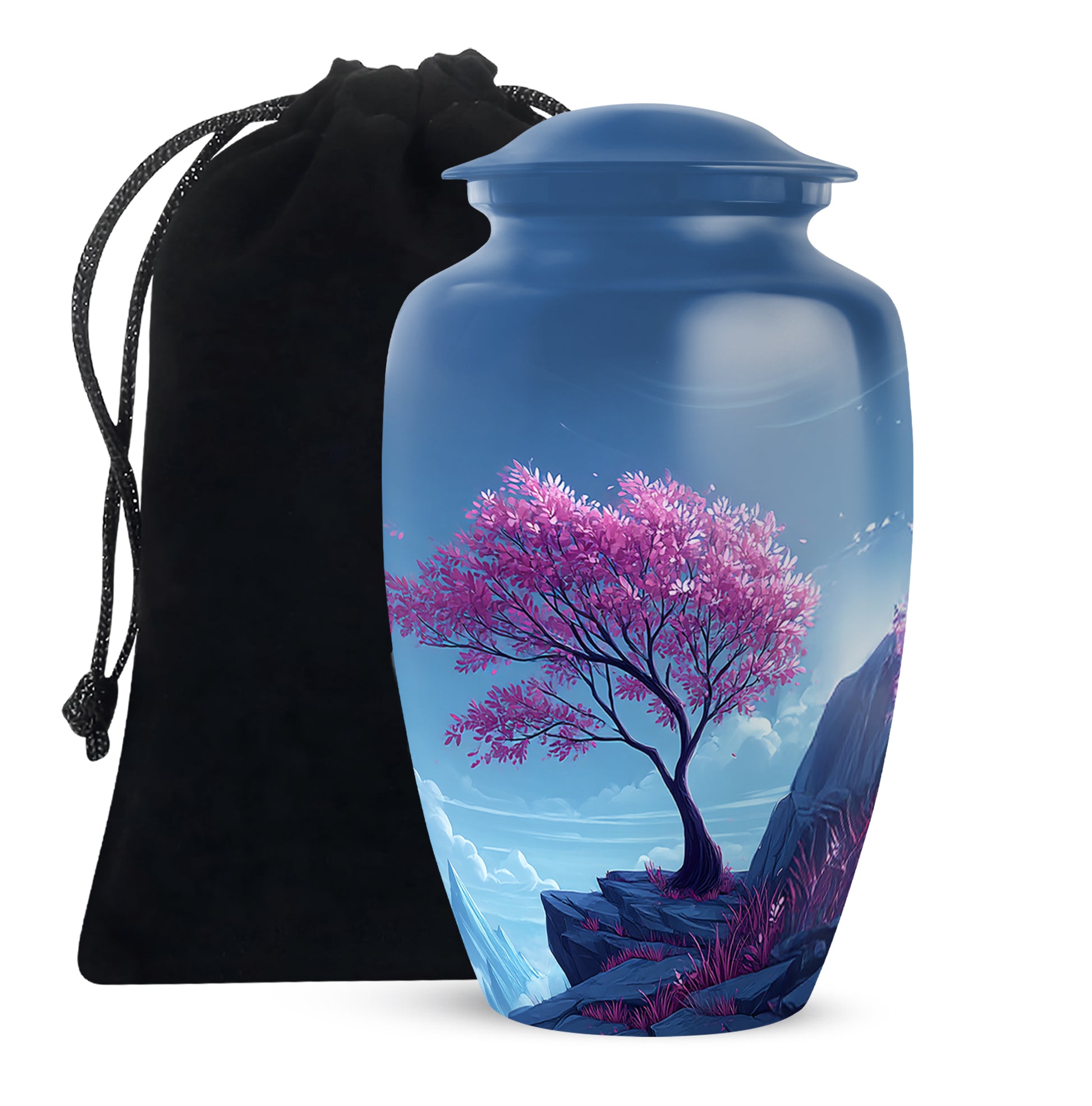 Pink Blossom Tree Cremation Urn - Beautiful Funeral Urn For Female