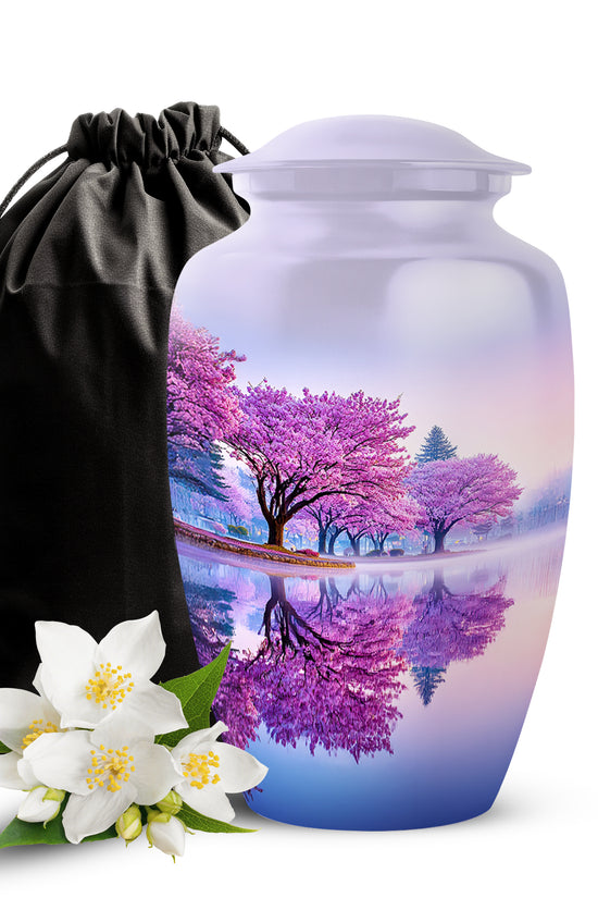 Cherry Blossom Cremation Urn – Scenic Memorial Urn For Human Ashes