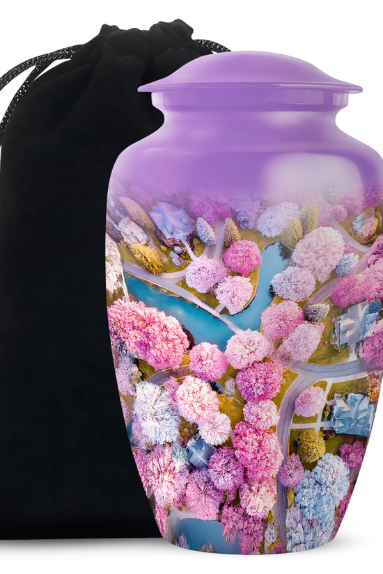 Scenic Blossom Landscape Cremation Urn - Cremation Urn For Ashes