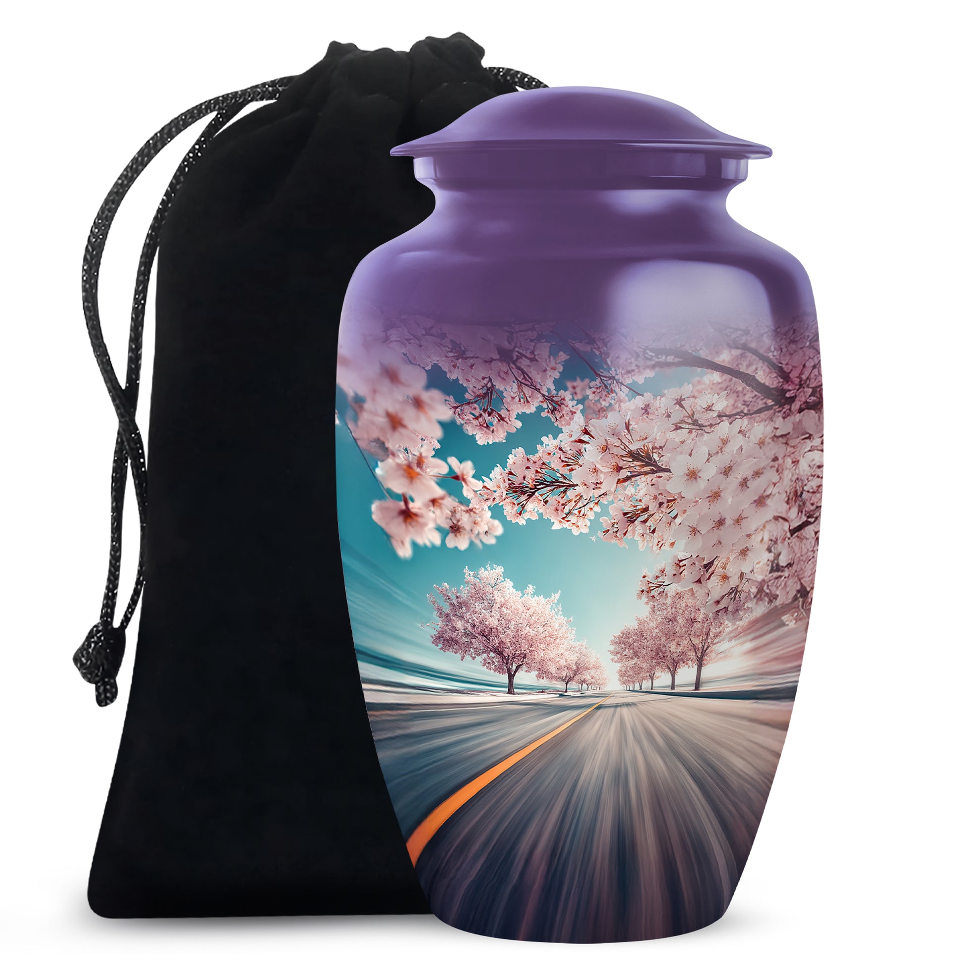 Cherry Blossom Cremation Urn - Road Funeral Urn For Loved Ones