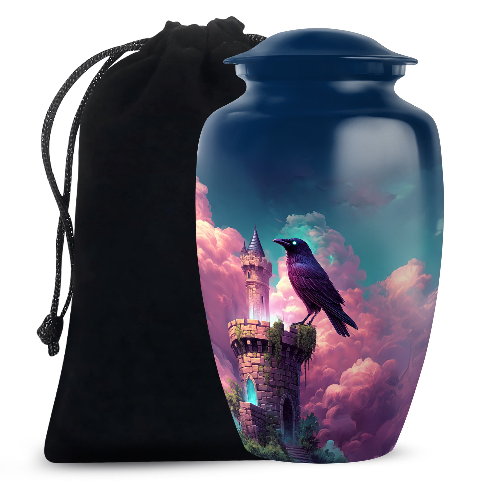 Raven Tower Memorial Urn - Bird Cremation Urn For Burial