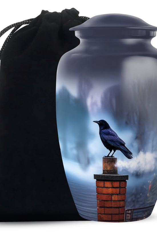 Raven Tribute Funeral Urn - Sky Memorial Urn For Adult Ashes