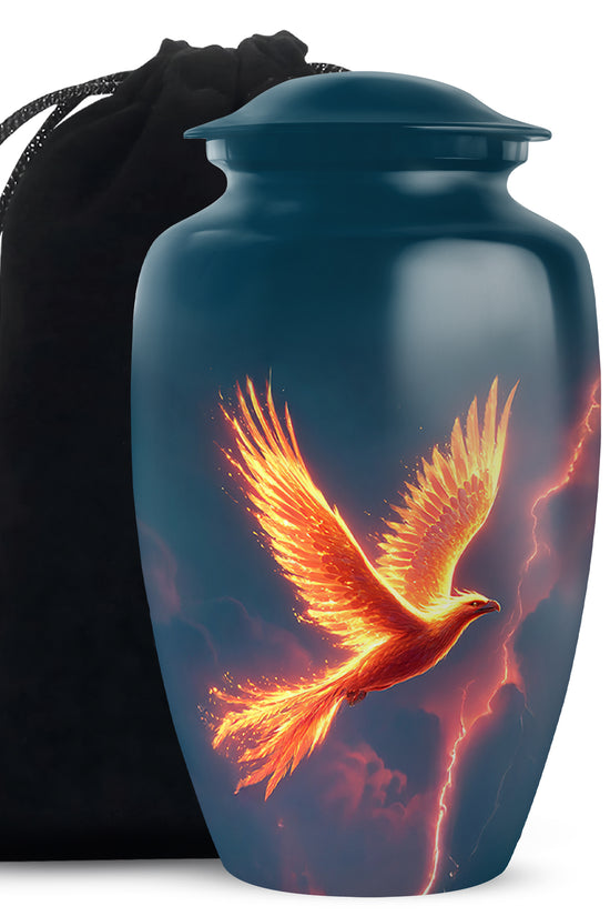 Flaming Phoenix Cremation Urn - Storm Bird Funeral Bird For Burial