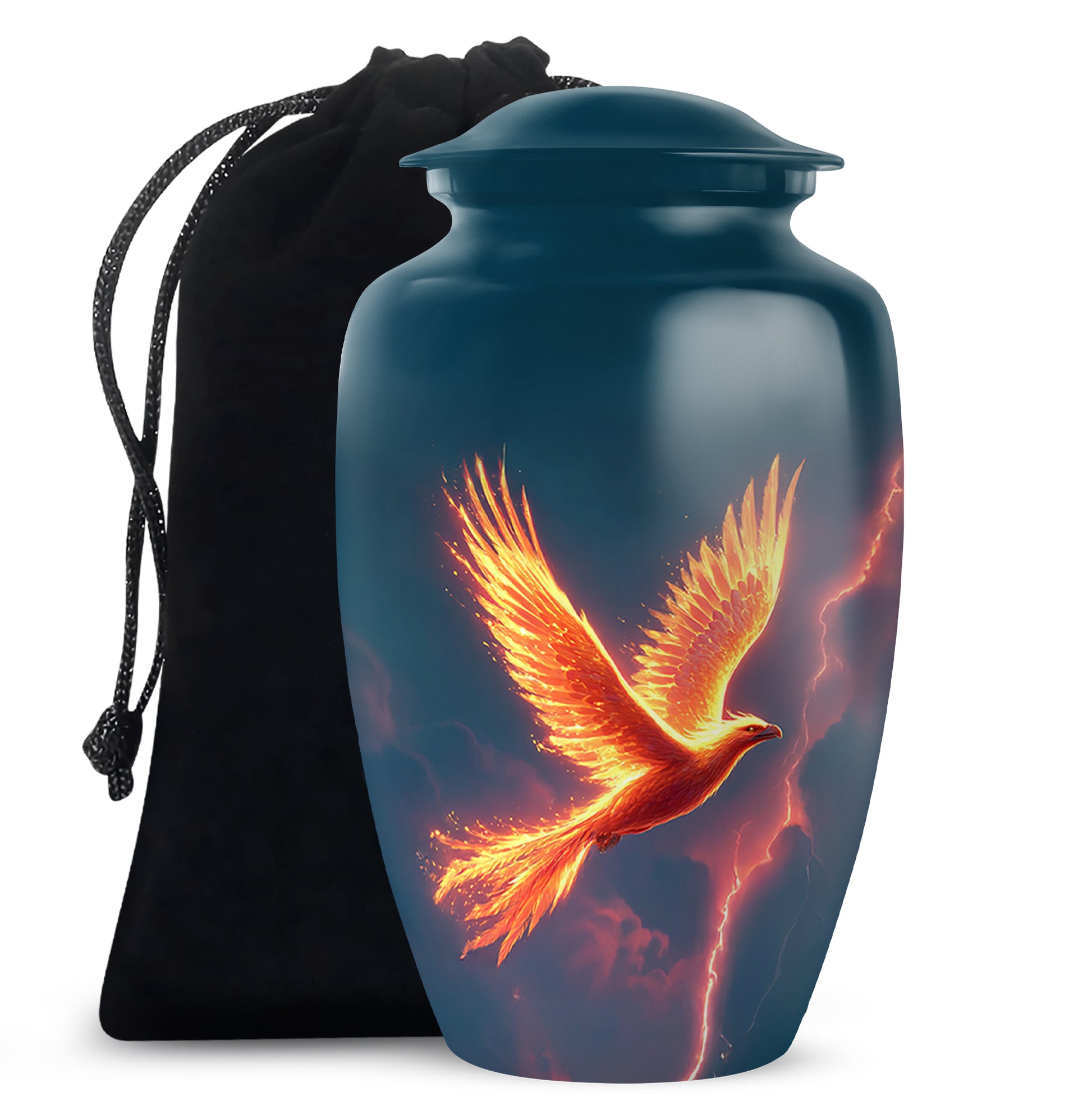 Flaming Phoenix Cremation Urn - Storm Bird Funeral Bird For Burial