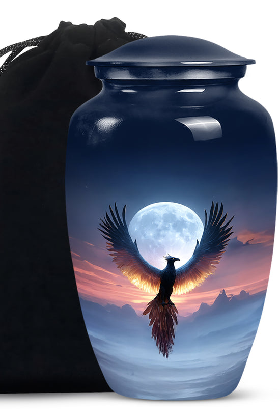 Moonlight Phoenix Memorial Urn - Night Sky Cremation Urn For Ashes