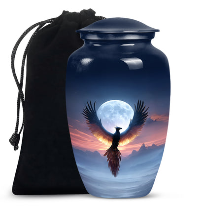 Moonlight Phoenix Memorial Urn - Night Sky Cremation Urn For Ashes