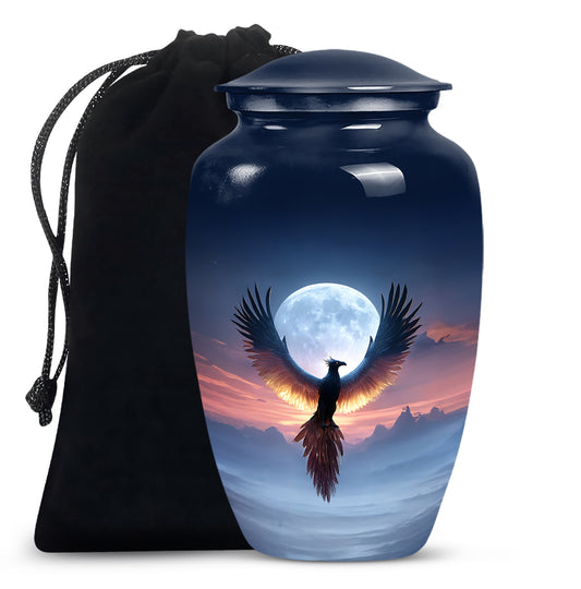 Moonlight Phoenix Memorial Urn - Night Sky Cremation Urn For Ashes