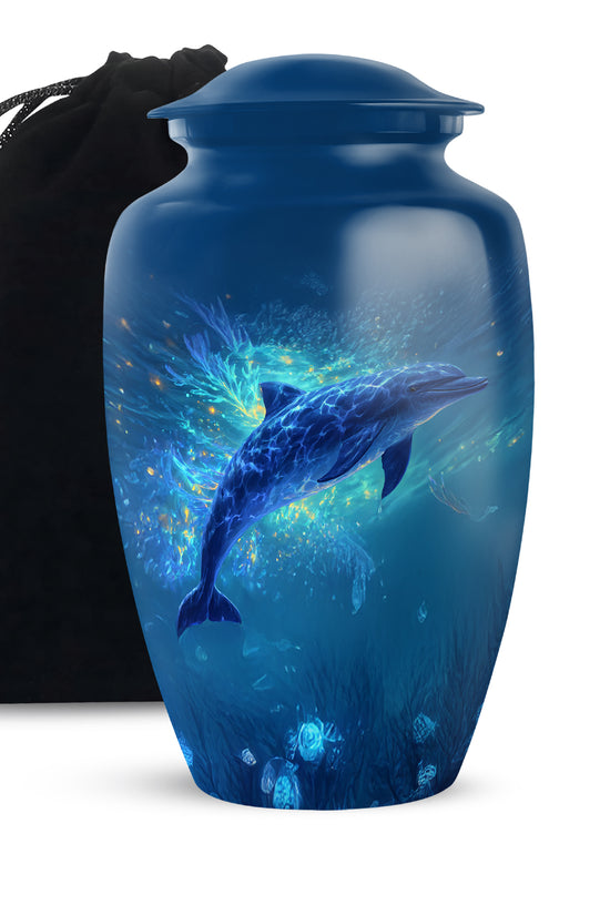 Dolphin Ocean Funeral Urn - Unique Memorial Urn For Adult Ashes