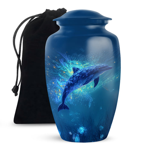 Dolphin Ocean Funeral Urn - Unique Memorial Urn For Adult Ashes