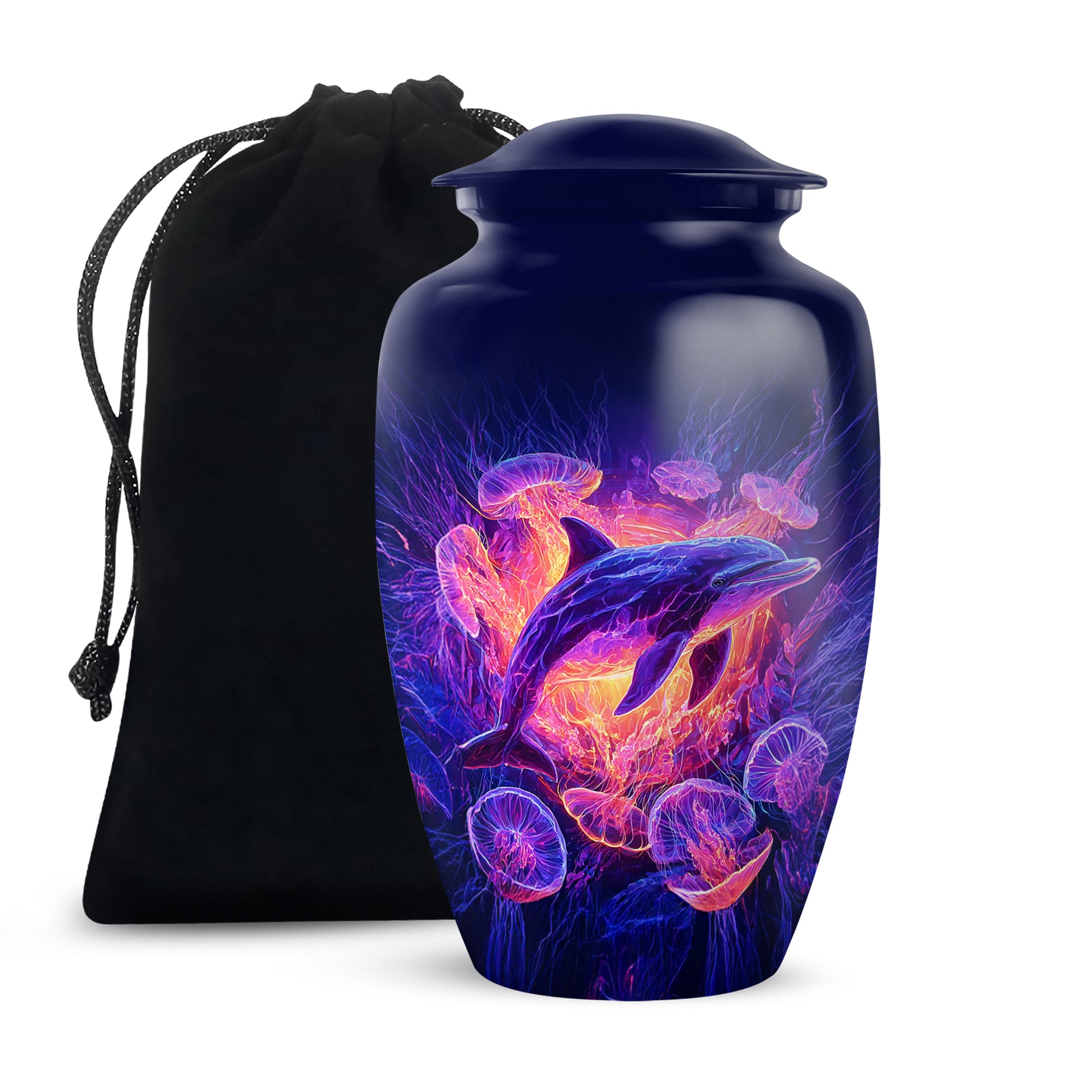 Ocean Dolphin Memorial Urn - Jellyfish Cremation Urn For Human Ashes
