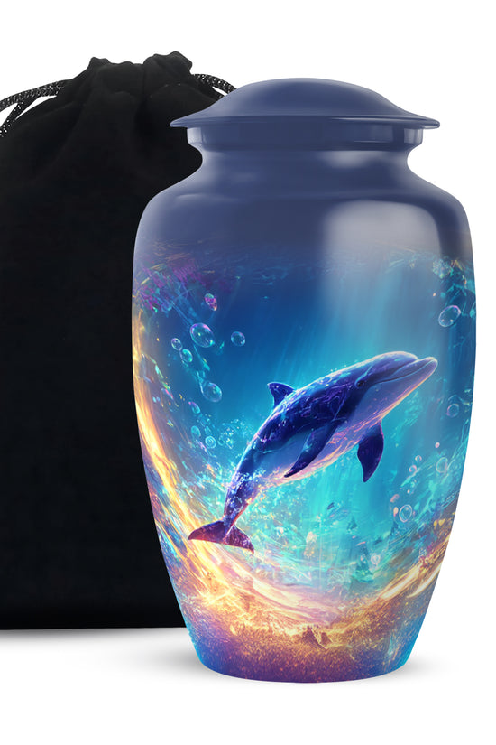Dolphin Funeral Urn - Luxury Cremation Urn For Male & Female