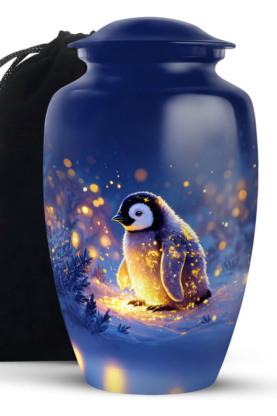 Penguin Cremation Urn - Beautiful Snow Funeral Urns For Human Ashes