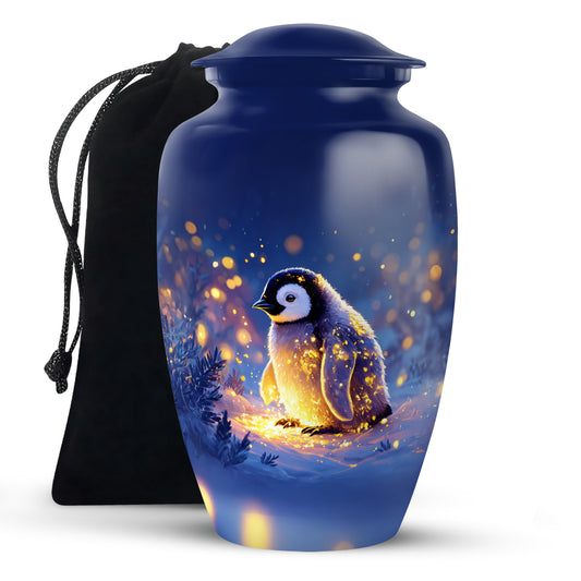 Penguin Cremation Urn - Beautiful Snow Funeral Urns For Human Ashes