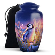 Blue Baby Penguin Urn - Decorative Memorial Urns For Human Ashes